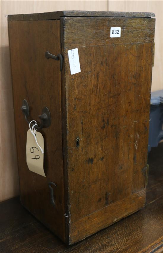 An oak display case